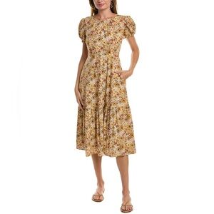 Madewell Floral Dress with Puff Sleeves